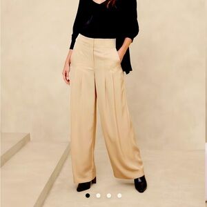 New in package luxurious draped wide leg pants.
